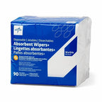 Medline Absorbent Wipers+ Disposable Heavy Duty Dry Wipes, 12" x 13" (90 Count)