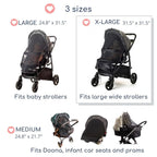 Stroller Sun Shade - Universal UV Protection Cover for Strollers Sunshade with See Through, Clip-On Sun Blocker, Sun Shield for Baby, Breathable Adjustable Fit, Full Coverage, X-Large