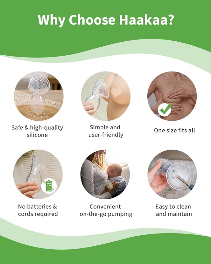 Haakaa Silicone Breastfeeding Manual Breast Pump Milk Pump 100% Food Grade Silicone BPA PVC and Phthalate Free | 4 oz Capacity