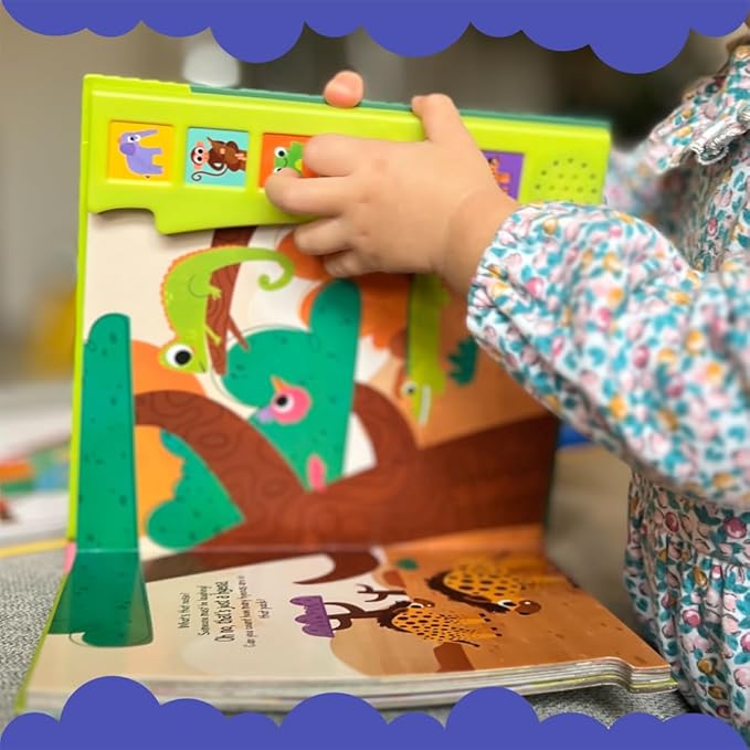What A Noisy World - Sounds of Jungle - Auditory Interactive Books - Musical Toys for Toddlers 3-5 - Musical Book for Toddlers with 6 Different Sounds - Screen-Free Birthday Gifts