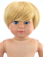 American Fashion World 18-Inch 'Caden' Blonde Hair Vinyl Posable Boy Doll with Dark Blue Eyes | Undressed Doll | Premium Quality & Design