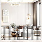 DEARBB Triple Lock Baby Gate for Stairs Doorways and House 31" to 86" Extra Wide Pressure Mounted Easy Walk Through Auto Close Safety Pet Gate Black 76.77-86.22"