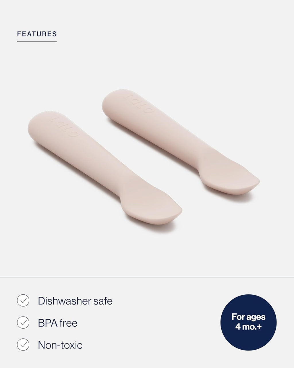 Lalo Little Spoon Set - 2 Piece Baby Spoons Set for Infants & Babies - Made From Food Grade Silicone Dishwasher Safe - Baby Feeding Essentials for Early Stage Mealtime - Grapefruit