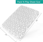 Waterproof Pack n Play Fitted Sheets 2 Pack,100% Cotton Mini Crib Mattress Cover Protector 38" X 25" Fits for Baby Playpen/Playard Mattress, Portable Crib Sheet, White & Grey Star Print