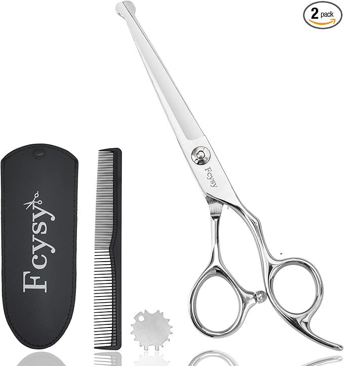 Safety Round Tip Hair Scissors for Kids, Fcysy 6 In Hair Cutting Shears for Children, Stainless Steel Barber Haircut Scissors for Toddlers, Boys & Girls – Safe Hair Trimming at Home