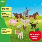 Schleich Farm World - 10 PC Farm Animal Playset with Cow, Donkey, Chicken, Pig, Bunny, Horse Toys and More -Realistic Barnyard Figurines - Fun Educational Figures For Kids and Toddlers Ages 3+ - 77585