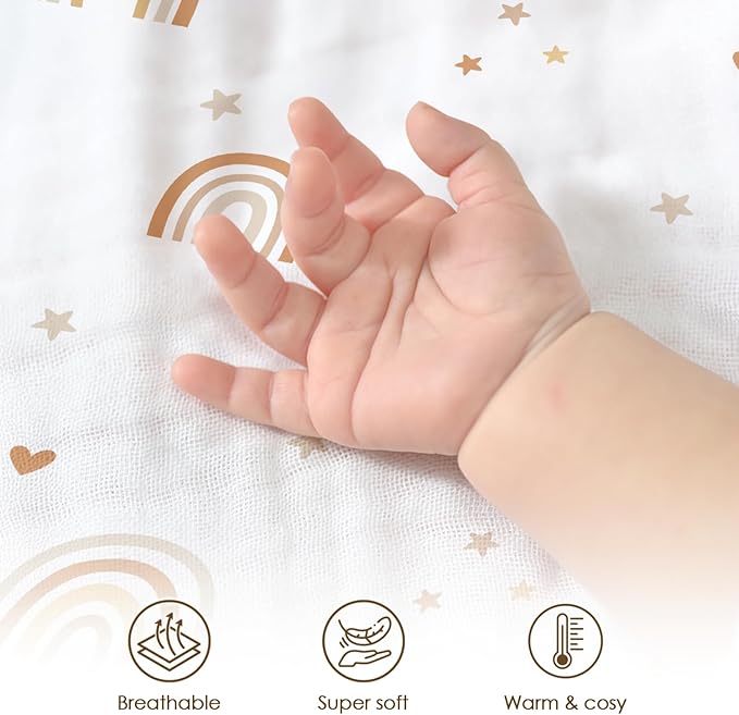 Rainbow Baby Blankets for Girls, Soft Nursery Minky Blankets with Muslin and Dotted Fleece Back 30x40 inches, Receiving Bed Quilt for Newborn, Infants, Toddlers