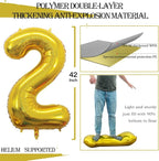 GOER Number 25 Balloons for 25th Birthday Party Decorations,42 Inch Jumbo Foil Helium 52 Balloons for 52nd Birthday Party Decoration (Gold)