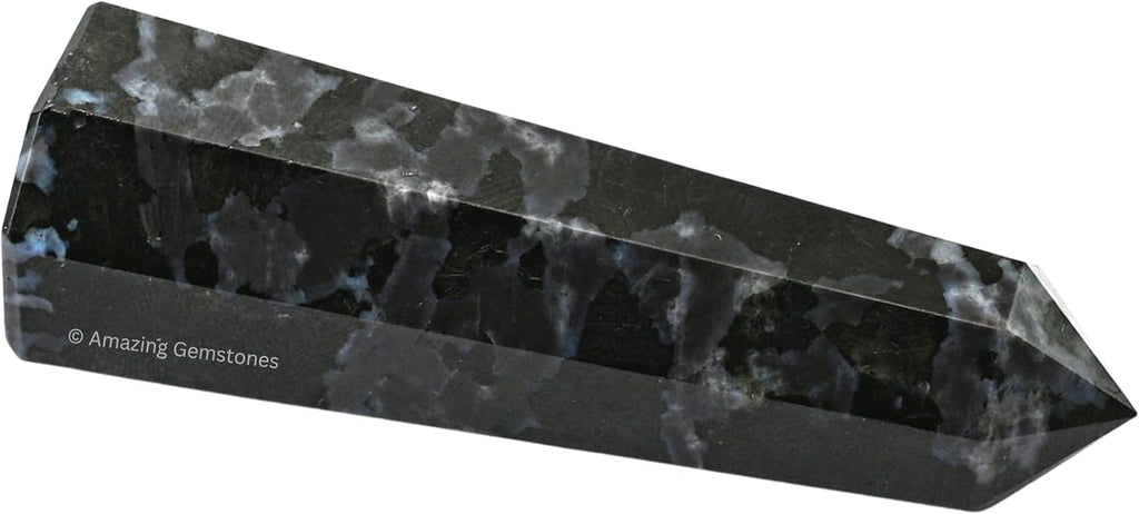 Amazing Gemstone Indigo Gabbro Crystal Towers - Natural Healing Crystal Point Obelisk for Reiki Healing and Crystal Grid (3 Inch)