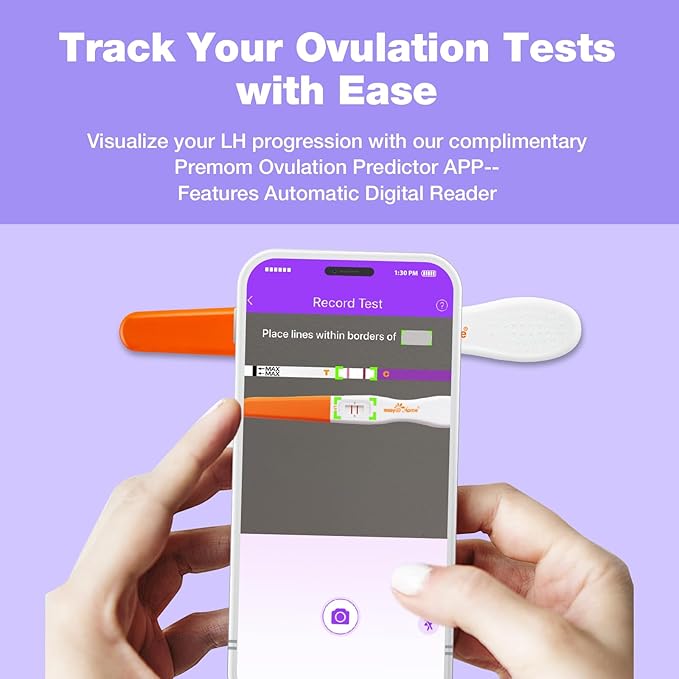 Easy@Home 25 Ovulation Predictor Kit Test Sticks, FSA Eligible Midstream Fertility Tests, Powered by Premom Ovulation Predictor App and Period Tracking