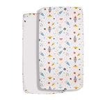 Astronaut Space Galaxy Baby Crib Sheet Outerspace Adventures 100% Soft Breathable Microfiber Baby Sheet Fits Standard Size Crib Mattress 28in x 52in Nursery Sheet -by UOMNY