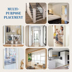 DEARBB Triple Lock Baby Gate for Stairs Doorways and House 31" to 86" Extra Wide Pressure Mounted Easy Walk Through Auto Close Safety Pet Gate White 49.21-67.32"