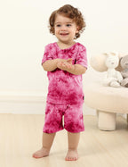 Jimonda Baby/Toddler Soft Sleepwear Short sleeve Kids Cool Pajama Outdoor 2-Piece Shirt&Shorts Casual sets Tie Dye PJ