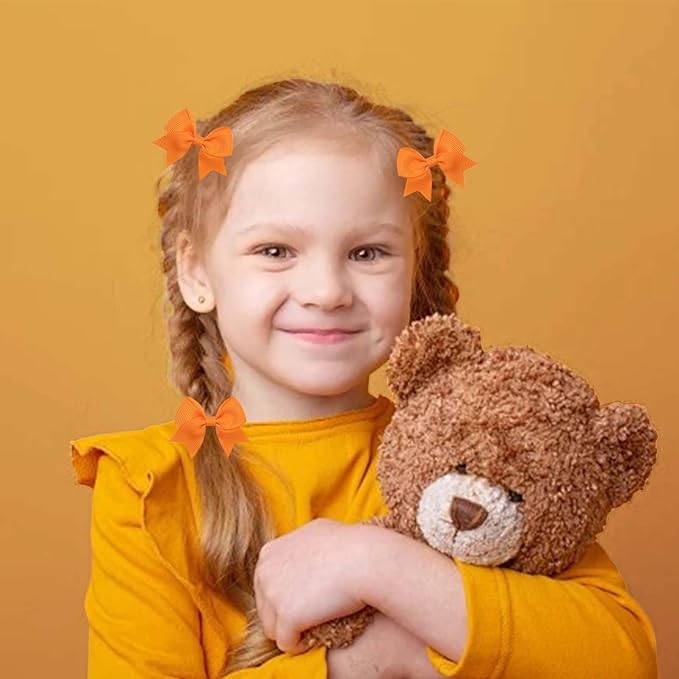 40pcs baby hair ties with Bows Elastic Ponytail Holders Small Hair Accessories for Kids Toddlers Infants. (Mixed color 3)