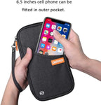 defway Passport Holder Travel Wallet - Family Passport Holder of 4, RFID Blocking Passport Wallet for Men Women, Travel Essentials for Flying, BLACK