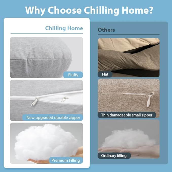 Chilling Home Pregnancy Pillow, J Shape Pregnancy Pillows for Sleeping, Body Pillow for Sleeping, Body Pillows for Adults, Maternity Pillow, with Jersry Removable Cover, Grey