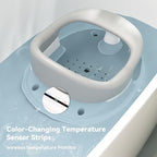 Baby Bath Seat for Babies 6 Months & Up - 360°Protection Bath Seats for Babies Sitting Up | Baby Infants Bath Chair with Temperature Alert & Cushion | Toddler Bath Seat Newborn Baby Bathtub Seat