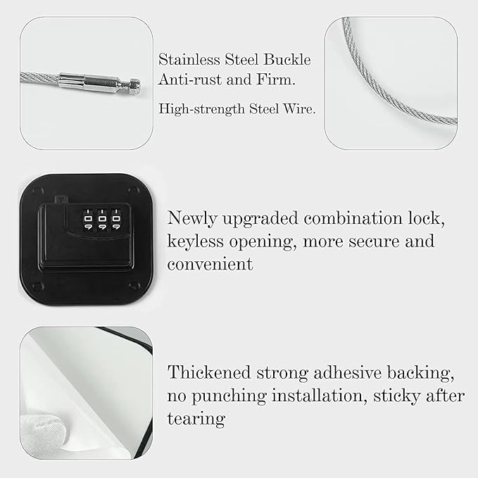 Child Safety Cabinet Locks,Drawer Locks with Combination Closet Lock,Fridge Lock,Child Proof Refrigerator Lock,Child Lock(Black 4Pcs)