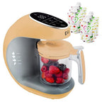 EVLA'S Baby Food Maker, Steamer, Blender, Baby Food Processor for Healthy Homemade Baby Food in Minutes, Touch Screen with 6 Reusable Food Pouches, Baby Registry Essential, Peach