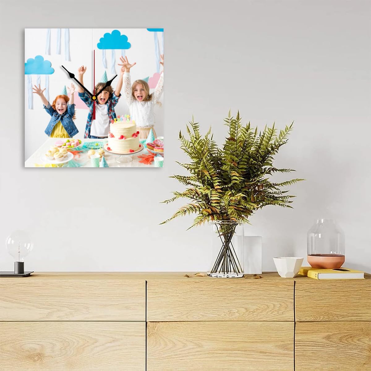 Generic Custom Clocks for Walls Personalized Clocks with Photo Text Logo Customized Round Clock for Birthday Wedding Present Wedding Friend Family Lover, 10inch-25cm