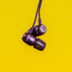 LUDOS Clamor Wired Earbuds in-Ear Headphones, 5 Years Warranty, Earphones with Microphone, Noise Isolating Ear Buds, Memory Foam for iPhone, Samsung, School Students, Kids, Women, Small Ears - Brown