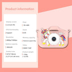 Kids Camera Toys,48MP Dual Lens with 64G SD Card and Cartoon Soft Cover for 3-8 Year Old Girls Boys (PinkDJS)