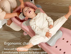 Adjustable Children Shampoo Chair for 3-10 Year Old Bathing Seat Tub Collapsible with Prevent Wet Clothes Design