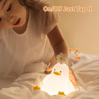 Cute Duck Night Light for Baby, Kids, Toddler, Ambient Nursery Nightlight, Soothing Lamp 3 Level Dimmable, Sleeping Accompanion for Bedroom Bedside, Rechargeable Battery, 30 Min Timer Off
