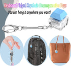 Keyboard Fidget Toys, Keyboard Fidget Keychain Keyboard Decompression Toys Keyboard Fidget Toy Button Stress Relief Gifts for Adult and Kids,Finger Clicker Toys,ADHD Toy,Cool Fidgets(Blue and Orange)