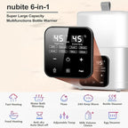 Double Baby Bottle Warmer for Twins: 6-in-1 Fast Breastmilk & Baby Food Heater, 48H Constant Temperature, Water Bath Heating, Universal Fit All Bottles & Jars, Super Large Capacity