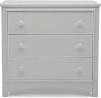 Delta Children Perry 3 Drawer Dresser with Changing Top and Interlocking Drawers, Moonstruck Grey
