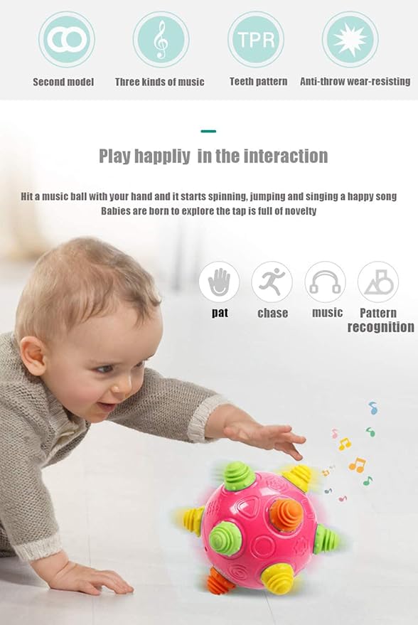 Toddler's Music Dancing Shake Ball - Move, Crawl, Bounce, Sensory Learning for Kids and Babies, Fun Gift for Both Boys and Girls