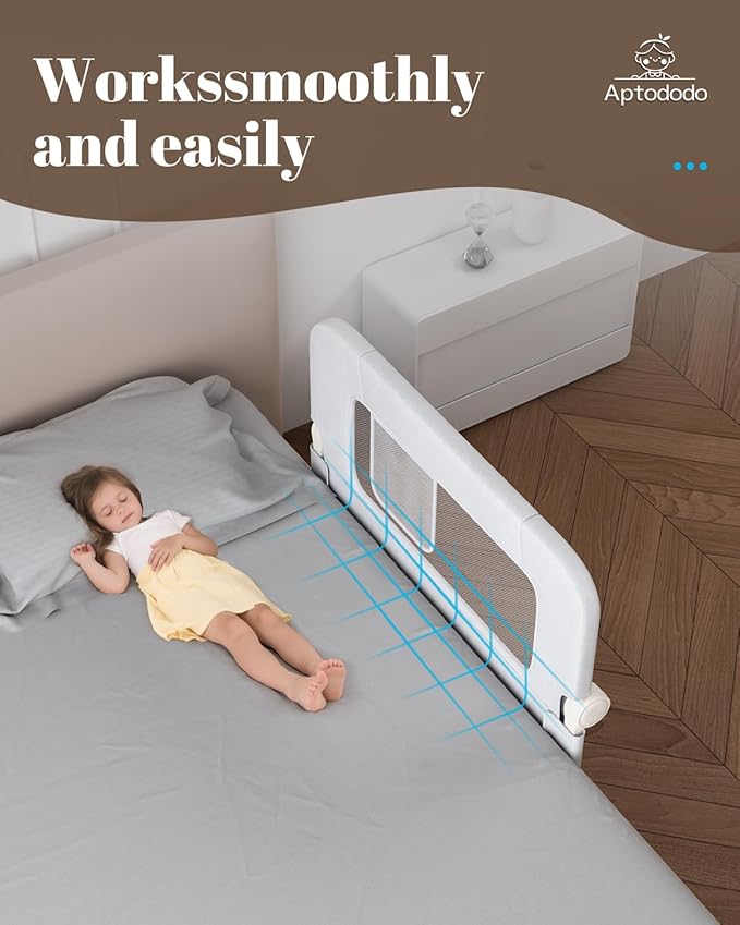 33" Bed Rails for Toddlers(Compact) for Single/Twin Bed with U-Shape Base, Toddler Bed Rails with More Stable and Secure, Fit for High/Low Mattresses, Box/Platform Bed