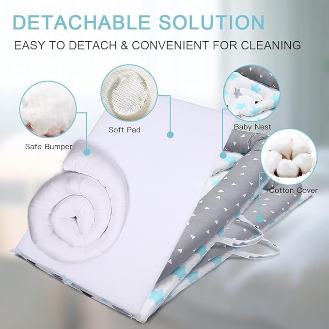 Lounger for Newborn, Newborn Lounger for 0-24 Months, Breathable & Portable Infant Nest - Soft Infant Floor Seat Cover for Travel (Triangle)