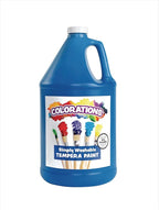 Colorations Paraben-Free Washable Tempera Paint for Kids - 1 Gallon Value Size, Vibrant Blue. Non-Toxic and Made in the USA, Classroom Must Haves, Bulk Arts and Crafts Supplies