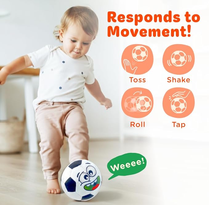 Move2Play, Hilariously Interactive Toy with Music & Sound Effects | Birthday Gift for Boy & Girl | Ball for Toddler & Baby | 6, 12, 18+ Months | 1, 2, 3+ Year Old