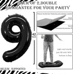 GOER Black Foil Balloons Number 9,Huge Number Balloons for 9th 19th 29th 39th 49th Birthday Party Supplies Anniversary Decorations (3 pcs,42 inch,32 inch,16inch)