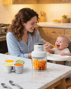 Baby Food Maker, HEYVALUE 13-in-1 Baby Food Processor Set, Fruit, Vegatable, Meat, Puree Blender with Baby Containers, Food Freezer Tray, Silicone Spoons, Spatula (Gray)