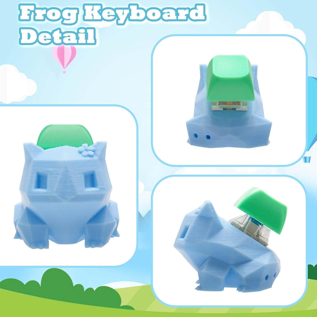 3D Printed Frog Keyboard Fidget Toy for Adults Keyboard Clicker Keychain Fidget Stress Relief Sensory Toy (Frog)