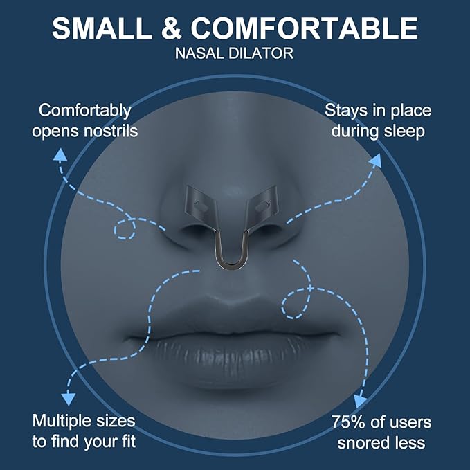 Anti Snoring Devices, Nasal Dilator for Sleeping, Effective to Relieve Snoring, for Nasal Snorers, Reusable Snoring Device to Enjoy a Peaceful Night's Sleep - 3 Pack (S/M/L)