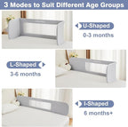 Ciilee Baby Bed Rail for Toddlers Extra Large 72.83" L Kids Rails Guard for Twin, Full, Queen, King Bed Adjustable Children Side Railing Safety Bedrail Foldable Barandas para Camas de Niños (Grey
