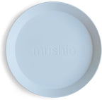 mushie Round Dinnerware Plates for Kids | Made in Denmark, Set of 2 (Powder Blue)