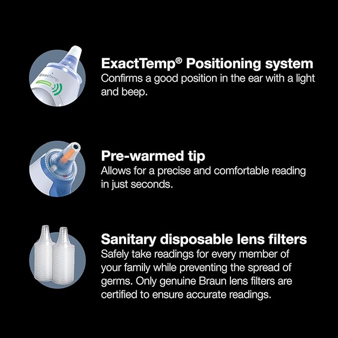 Braun ThermoScan 5 Ear Thermometer - ExacTemp Stability Indicator for Professional Accuracy, Digital Display, Baby and Infant Friendly, No.1 Brand Recommended by Pediatricians