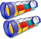 Kiddey Play Tunnel for Kids - Pop Up Tunnel Toys for Toddlers, Kids Multicolored Tunnel for Indoor/Outdoor Fun, Crawl & Play, Obstacle Course Great Gifts for Toddlers - Balls Not Included (2 Pk)