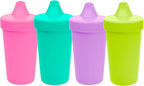 Re-Play Sippy Cups for Toddlers - 10 Oz. Reusable Spill Proof Cups for Kids, Dishwasher/Microwave Safe - Made in USA - Set of 4-3.13" x 6.25" - Mermaid
