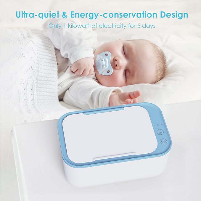 Baby Wipe Warmer, Wipe Warmer and Baby Wet Wipes Dispenser, Evenly Heated Wipes Warmer for Newborn Baby, Smart Precise Control Portable Wipe Warmer, Large Capacity Diaper Warmer for Nursery (Blue)