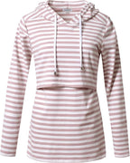 GINKANA Women's Nursing Hoodie Sweatshirt Long Sleeves Breastfeeding Maternity Tops Casual Clothes