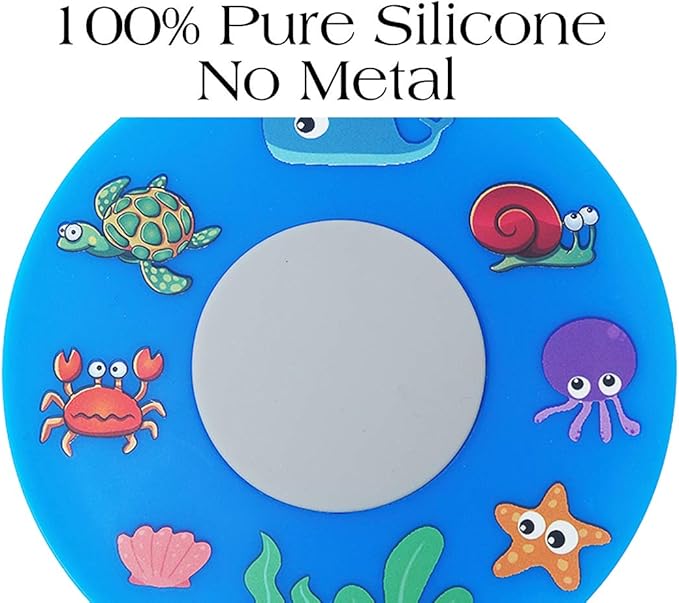 Bathtub Drain Stopper, Silicone Tub Stopper Plug, Universal Bath Drain Cover, Kids Tots Babies Gift (Blue Turtle)