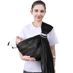 Water Ring Sling Baby Carrier, Adjustable Lightweight Breathable Newborn Carrier Sling for Summer, Swimming, Pool, Beach, Front Chest Mesh Infant Wrap Carrier for Baby Gift（Black）
