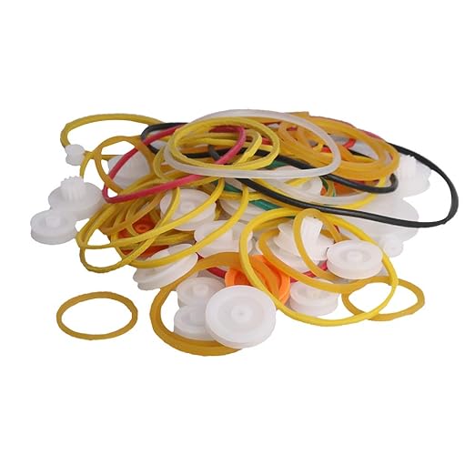 Fielect 84 Type Plastic Gears Set Plastic Belt Pulley Gears Combination for DC Motor DIY Model Toys